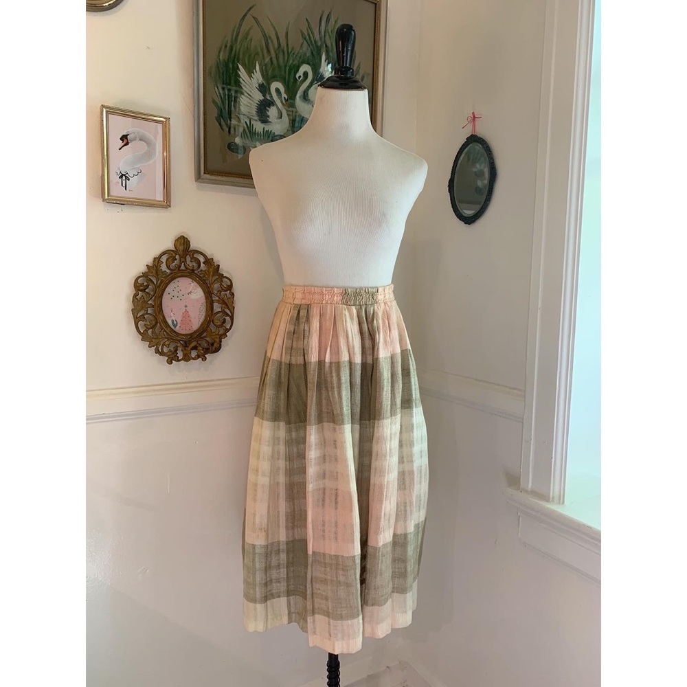 Vintage pink and grey checkered skirt